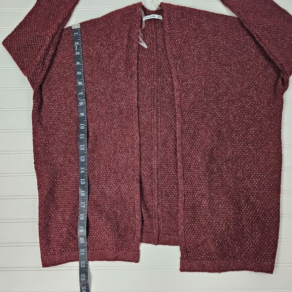 Pink Clover Women's Burgundy Open Front Rolled Cuff Cardigan Size SP NWT - Picture 15 of 16